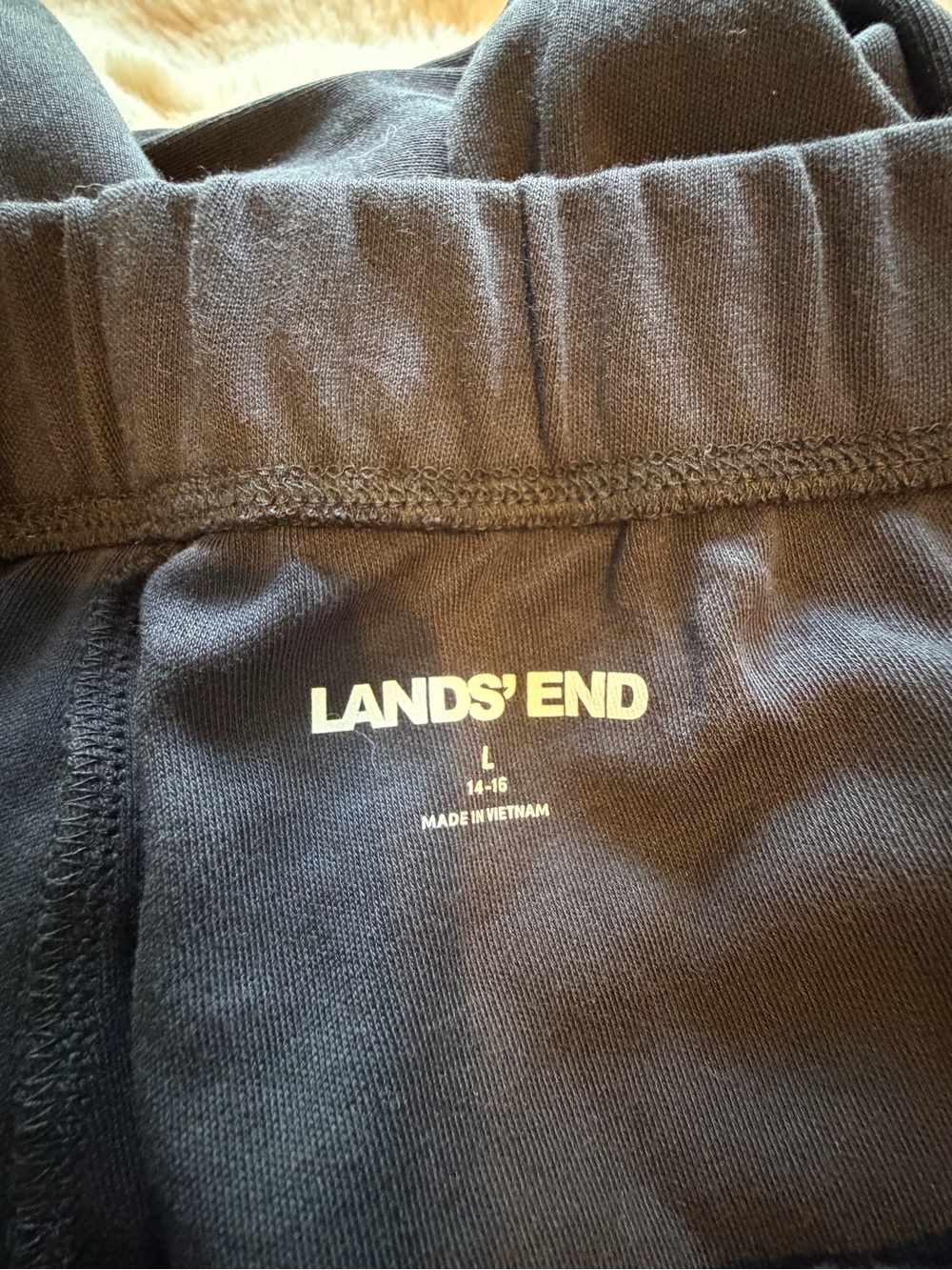 Lands’ End Sport Knit Straight Leg Pants Large 14-16 Black - Picture 8 of 8
